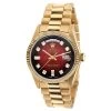 Men's Gold Watch Rolex Day-Date Diamond 36mm Dark Red Dial President Bracelet