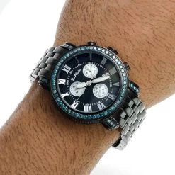 Men's Joe Rodeo Blue Diamond Watch 5.50ct Classic -Fashion Accessories mens joe rodeo blue diamond watch 550ct classic p 35778 bod2 5735