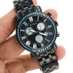 Men's Joe Rodeo Blue Diamond Watch 5.50ct Classic -Fashion Accessories mens joe rodeo blue diamond watch 550ct classic p 35778 bod3