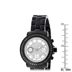 Luxurman Black Diamond White Dial Watch For Men And Women 11 Luxurman Black Diamond White Dial Watch For Men And Women -Fashion Accessories mens ladies diamond watches luxurman black diamond watch 8 ruler