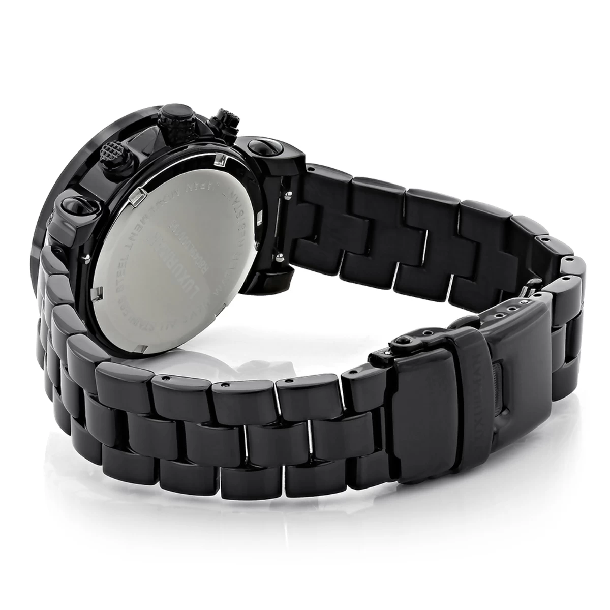 Luxurman Black Diamond White Dial Watch For Men And Women 4 Luxurman Black Diamond White Dial Watch For Men And Women - Image 2