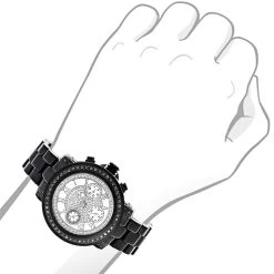 Luxurman Black Diamond White Dial Watch For Men And Women 9 Luxurman Black Diamond White Dial Watch For Men And Women -Fashion Accessories mens ladies diamond watches luxurman black diamond watch bod