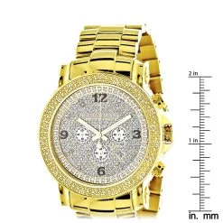 Men's Oversized Diamond Luxurman Watch 0.25ct 18k Yellow Gold Plated -Fashion Accessories mens oversized diamond luxurman watch 025ct yellow gold ruler