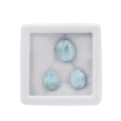 10cts Larimar Cabochon Oval Approx 10x8 To 12x10mm Loose Gemstone (Pack Of 3)