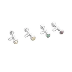 925 Sterling Silver Gemset Toggle Clasp Set With Arizona Blue Turquoise, Lavender Jade, White Onyx And Freshwater Pearl Approx 22x7.5mm To 16x11mm -Fashion Accessories najd39 2