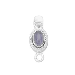 925 Sterling Silver Box Clasp With 0.75cts Tanzanite Oval