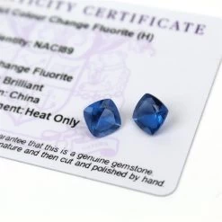 4.3cts Colour Change Fluorite 8x8mm Cushion Pack Of 2 (H)
