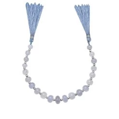 50cts Blue Chalcedony Smooth Rondelles Approx 5x3 To 9x6mm, 17cm Strand With Spacers -Fashion Accessories ntru58 1