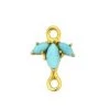Gold Plated 925 Sterling Silver Marquise Connector, Approx 14x10mm With Sleeping Beauty Turquoise 1 Gold Plated 925 Sterling Silver Marquise Connector, Approx 14x10mm With Sleeping Beauty Turquoise -Fashion Accessories nvjd23