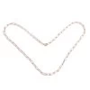 Rose Gold 925 Sterling Silver Hammered Long Link Necklace, 20inch -Fashion Accessories nwgp30