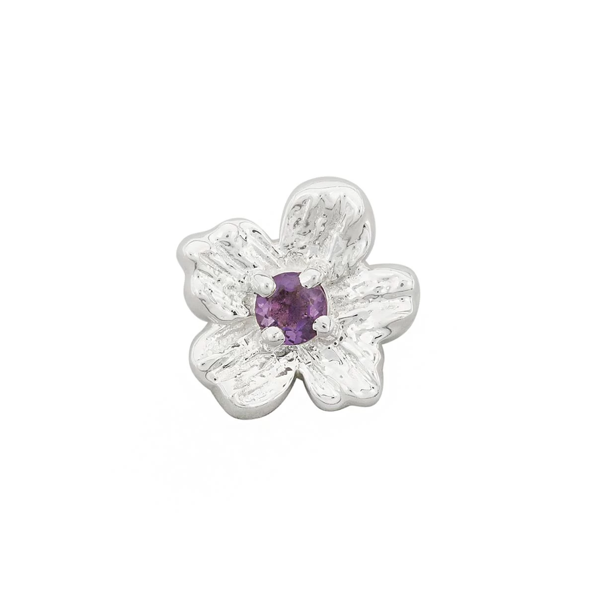 Gemstone Garden By Natalie Patten: 925 Sterling Silver Violet Bead, Approx 10mm With Amethyst - February 3 Gemstone Garden By Natalie Patten: 925 Sterling Silver Violet Bead, Approx 10mm With Amethyst - February