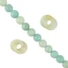 200cts 2x Amazonite Double Hoops Approx 15mm & 1 X8mm Amazonite Rounds, 38cm Strand