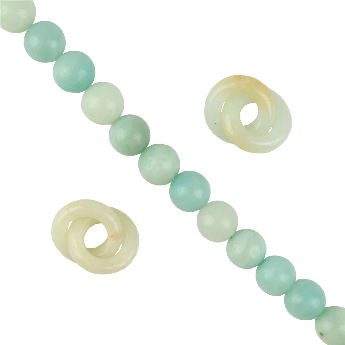 200cts 2x Amazonite Double Hoops Approx 15mm & 1 X8mm Amazonite Rounds, 38cm Strand 3 200cts 2x Amazonite Double Hoops Approx 15mm & 1 X8mm Amazonite Rounds, 38cm Strand