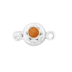925 Sterling Silver Triphylite Box Clasp With 0.41cts Triphylite Round