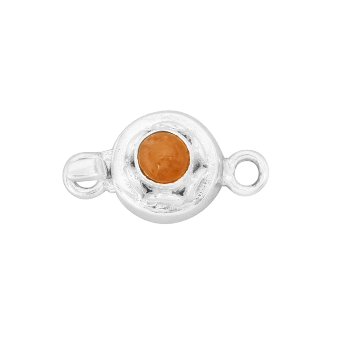 925 Sterling Silver Triphylite Box Clasp With 0.41cts Triphylite Round 3 925 Sterling Silver Triphylite Box Clasp With 0.41cts Triphylite Round