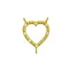 Gold 925 Sterling Silver 2 To 1 Heart Connector With Zircon, Approx 15x17mm -Fashion Accessories ojcq64