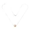 Round Peach Nucleated Pearl Approx. 10mm With 2mm Hole With Sterling Silver Box Chain Approx. 45cm/18 Inch -Fashion Accessories osgp10