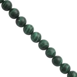 115cts Malachite Smooth Round Approx 7 To 8mm 20Cm Strands With Hematite (Approx 3mm) And Plastic Spacers