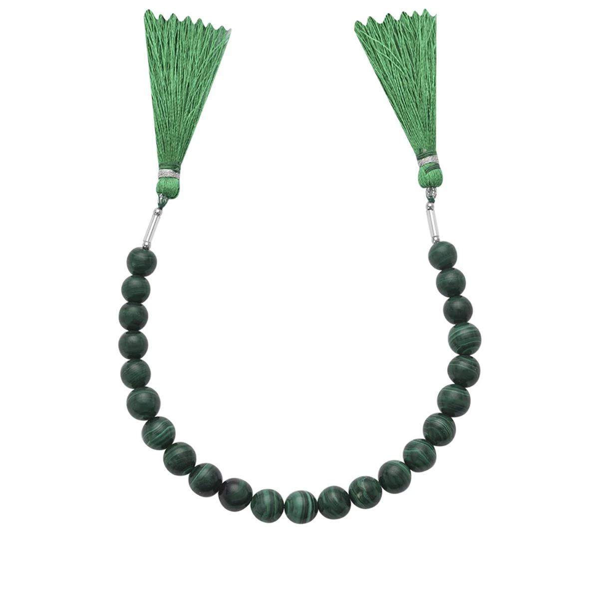 115cts Malachite Smooth Round Approx 7 To 8mm 20Cm Strands With Hematite (Approx 3mm) And Plastic Spacers 4 115cts Malachite Smooth Round Approx 7 To 8mm 20Cm Strands With Hematite (Approx 3mm) And Plastic Spacers - Image 2