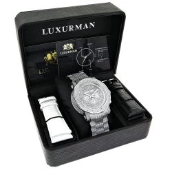 Oversized Iced Out Men's Diamond Watch By Luxurman White Gold Plated 2ct 10 Oversized Iced Out Men's Diamond Watch By Luxurman White Gold Plated 2ct -Fashion Accessories oversized iced out mens diamond watch by luxurman white gold plated 2ct 4