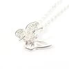925 Sterling Silver Butterfly Pendant With 0.35cts White Topaz Approx 18Inch Chain -Fashion Accessories ovg604