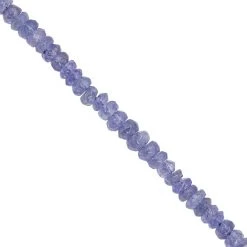 15cts Tanzanite Faceted Rondelles Approx 3x1mm, 20cm Strand With Spacers