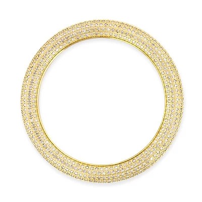 Pave Diamond Watch Bezel For Joe Rodeo Master Yellow Gold Tone 6ct 3 Pave Diamond Watch Bezel For Joe Rodeo Master Yellow Gold Tone 6ct