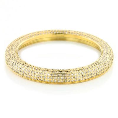 Pave Diamond Watch Bezel For Joe Rodeo Master Yellow Gold Tone 6ct 5 Pave Diamond Watch Bezel For Joe Rodeo Master Yellow Gold Tone 6ct - Image 3