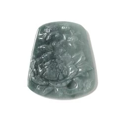 50cts Type A Olmec Jadeite Peony Pendant Approx 38x45mm, 1pcs