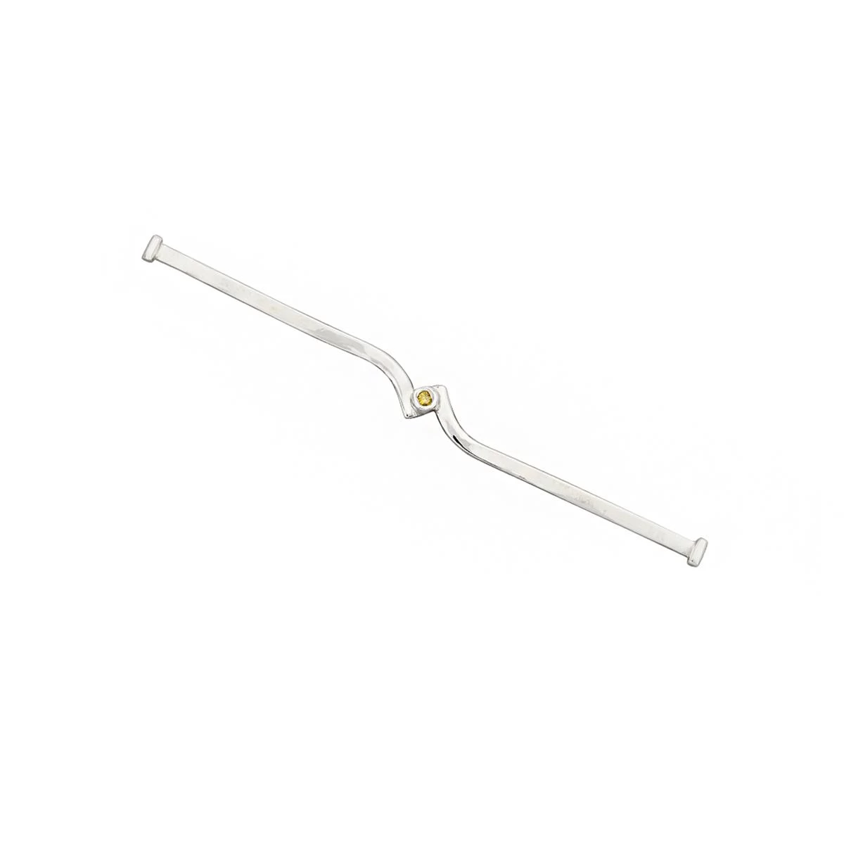 925 Sterling Silver Straight Shank Wire With Yellow Diamond Ring Approx 65x5mm 3 925 Sterling Silver Straight Shank Wire With Yellow Diamond Ring Approx 65x5mm