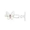 925 Sterling Silver Butterfly Toggle Clasp 28x16mm With Centre Amethyst Gemstone (Solid Wings) -Fashion Accessories phvz71