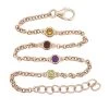 Rose Gold Plated 925 Sterling Silver & Multi Gemstone Bracelet With Extender Chain (0.48cts Red Garnet, Changbai Peridot, Amethyst, Citrine) -Fashion Accessories pkpk87