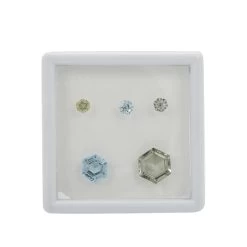 6.93cts Green Amethyst, Sky Blue Topaz & Lemon Quartz Hexagon Faceted (Pack Of 5)