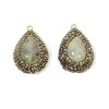Labradorite Crystal Encrusted Pear With Silver Plated Base Metal, 2pcs -Fashion Accessories psgp60