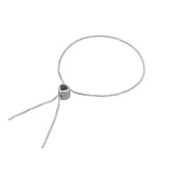 925 Sterling Silver 0.65cts Sky Blue Topaz Heart Slider Bead With Box Chain Approx 25cm