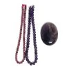 100 Cts Purple Aztec Pendant Kit (Amethyst Calibrated Oval, 40x30mm & Faceted Round Ruby, 3mm; 20cm Strand & Plain Round Amethyst, 4mm; 20cm Strand) -Fashion Accessories qdgp83