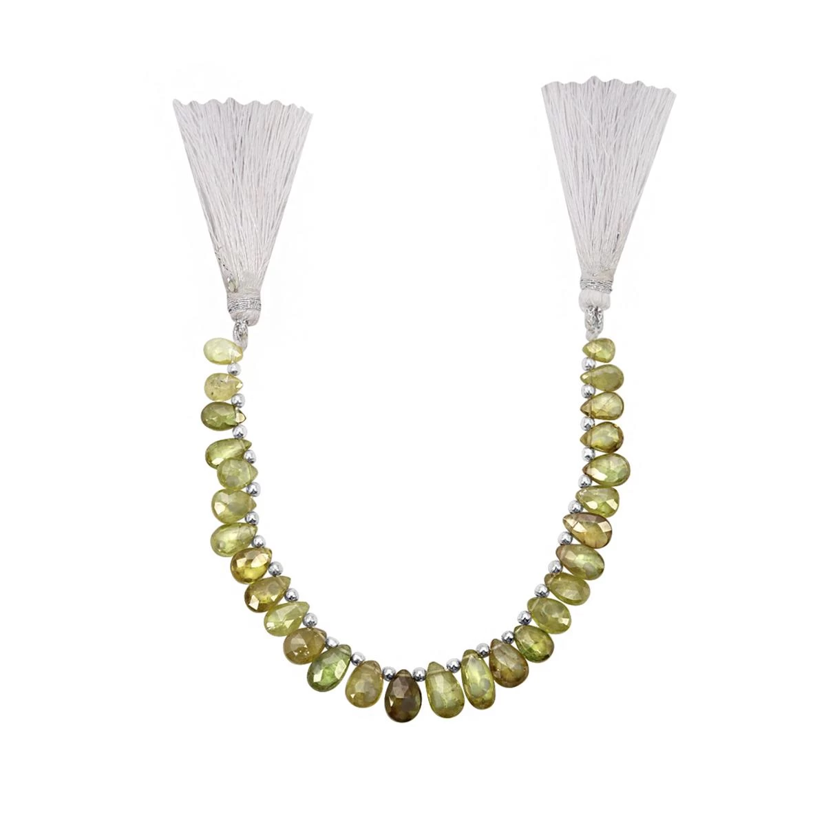 30cts Ambilobe Sphene Faceted Pear Approx 5.5x3.5 To 7x8mm, 14cm Strand With Spacers 4 30cts Ambilobe Sphene Faceted Pear Approx 5.5x3.5 To 7x8mm, 14cm Strand With Spacers - Image 2