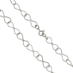 925 Sterling Silver Infinity Chain, Approx 18inch (Pack Of 1)