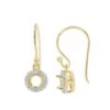 Gold Plated 925 Sterling Silver Round Earrings Mount (To Fit 5mm Gemstone) Inc. 0.25cts White Zircon Brilliant Cut Round 1mm - 1 Pair -Fashion Accessories qipk10