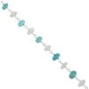27cts 925 Sterling Silver Sleeping Beauty Turquoise & White Topaz Chain, 50cm -Fashion Accessories qoru23