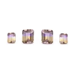 14.75cts Anahi Ametrine Faceted Cut Octagon 7x9 (2pcs), 9x11 (1pc), 10x12 (1pc) - 4 Pcs Gemstone Box