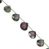 57cts Ruby Zoisite Top Side Drill Faceted Heart Approx 10 To 15mm, 15cm Strand With Spacers -Fashion Accessories rcru69