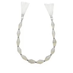 75cts Branca Onyx Faceted Long Bicone Approx 14x7 To 18x10mm 20cm With Hamatite Spacers -Fashion Accessories rdru84 1