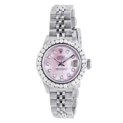 Rolex Datejust Diamond Bezel Watch For Women Stainless Steel 2 Carats