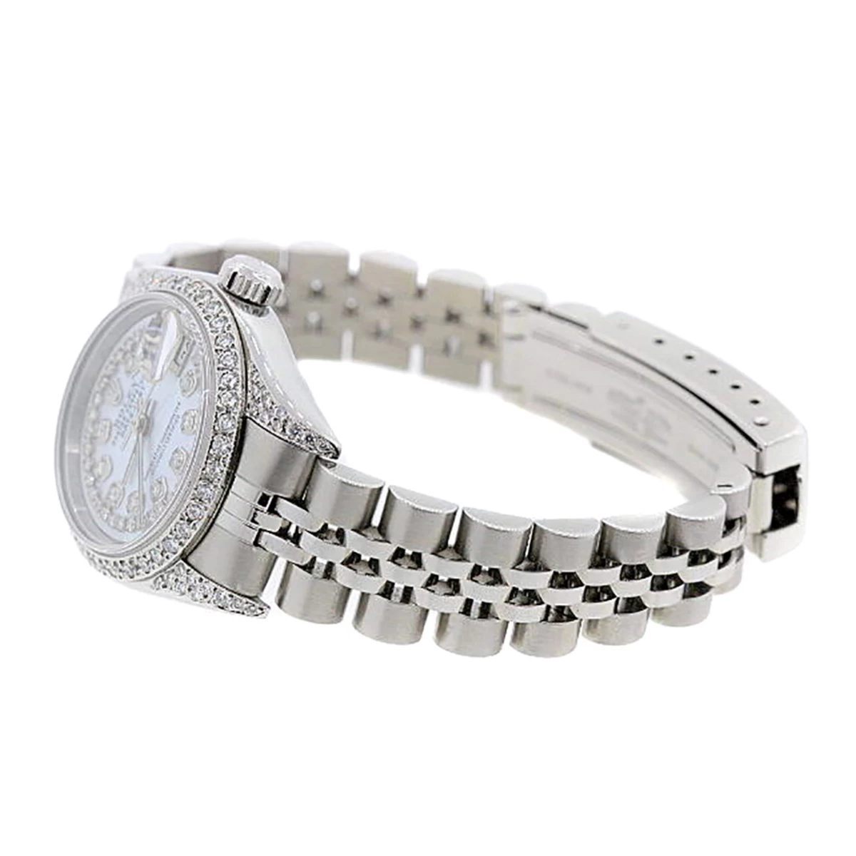 Rolex Datejust Iced Out Diamond Watch For Women 2.2ct Stainless Steel 26mm 5 Rolex Datejust Iced Out Diamond Watch For Women 2.2ct Stainless Steel 26mm - Image 3