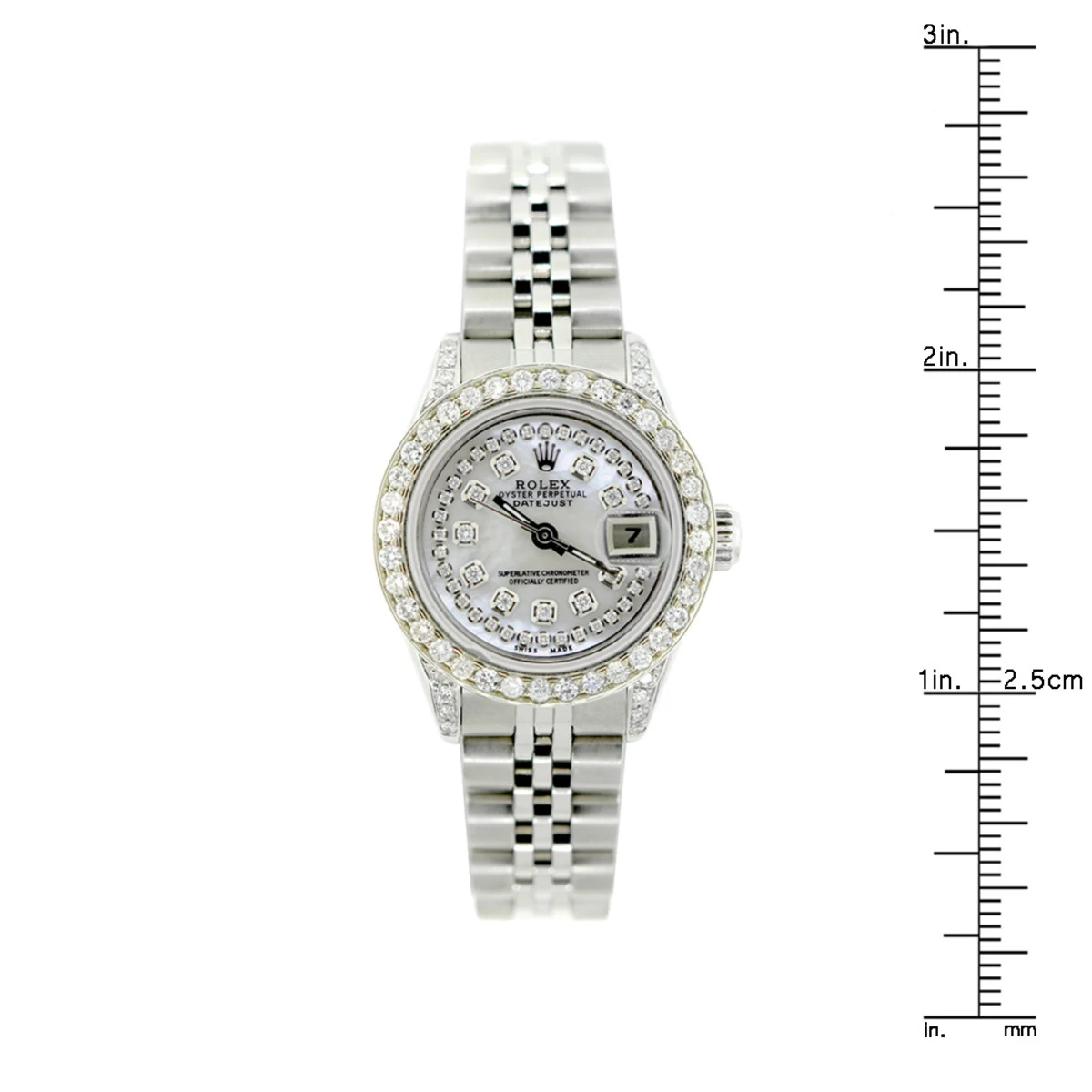 Rolex Datejust Iced Out Diamond Watch For Women 2.2ct Stainless Steel 26mm 6 Rolex Datejust Iced Out Diamond Watch For Women 2.2ct Stainless Steel 26mm - Image 4
