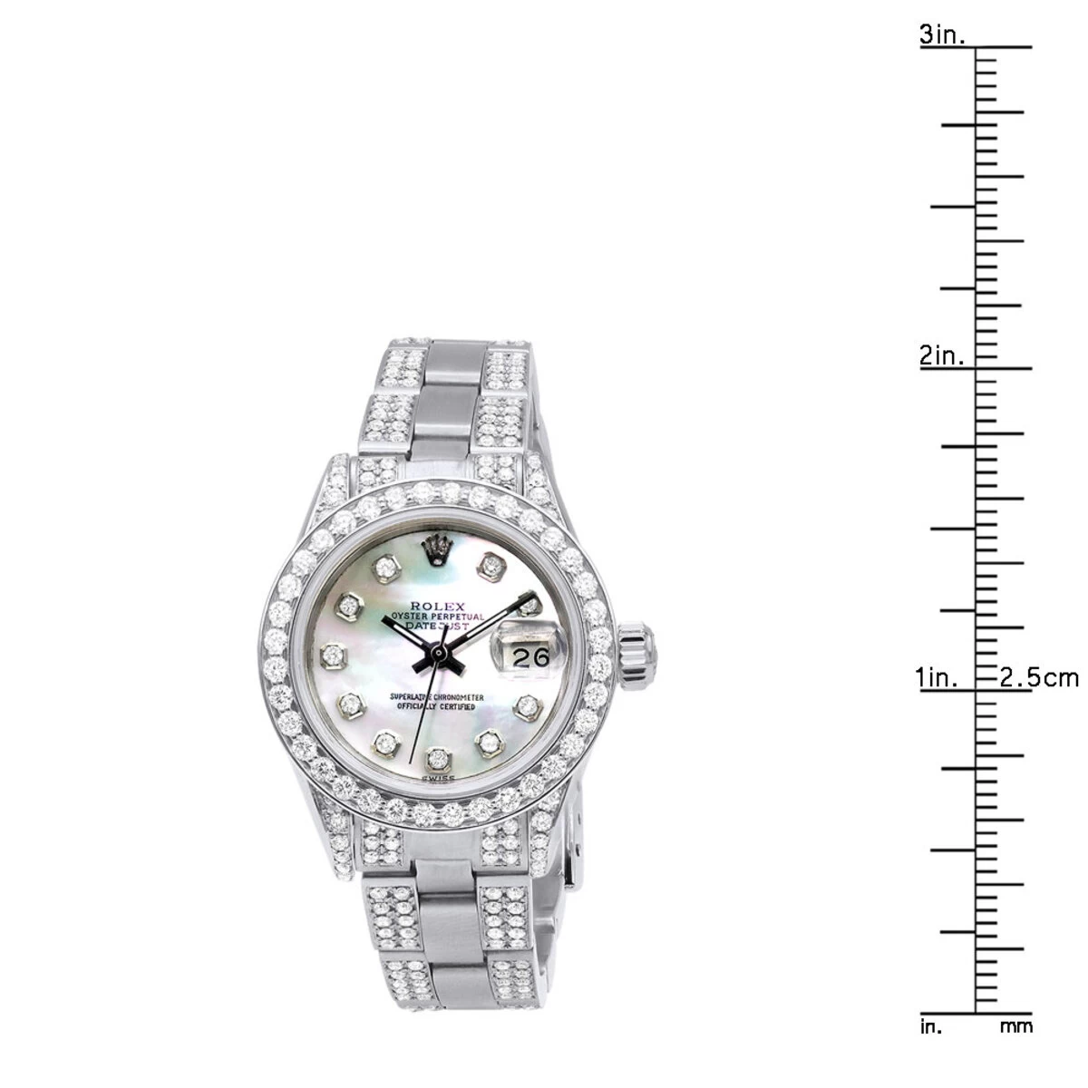 Ladies Rolex Datejust 27mm Diamond Watch 7.25ct White Mother-Of-Pearl Dial 6 Ladies Rolex Datejust 27mm Diamond Watch 7.25ct White Mother-Of-Pearl Dial - Image 4
