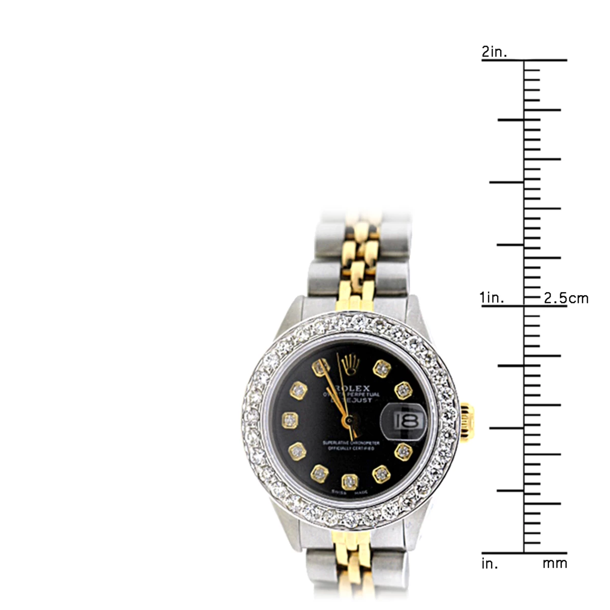 26mm Rolex Datejust Ladies Diamond Bezel Watch 1.5ct Black Dial 6 26mm Rolex Datejust Ladies Diamond Bezel Watch 1.5ct Black Dial - Image 4