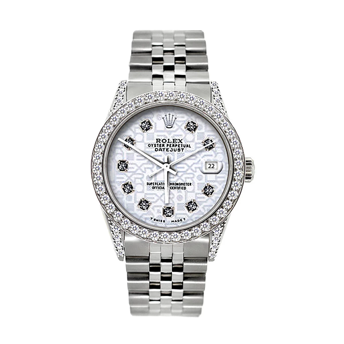 Rolex Datejust Men's Diamond Bezel Watch Stainless Steel 5ct 36mm Case 3 Rolex Datejust Men's Diamond Bezel Watch Stainless Steel 5ct 36mm Case