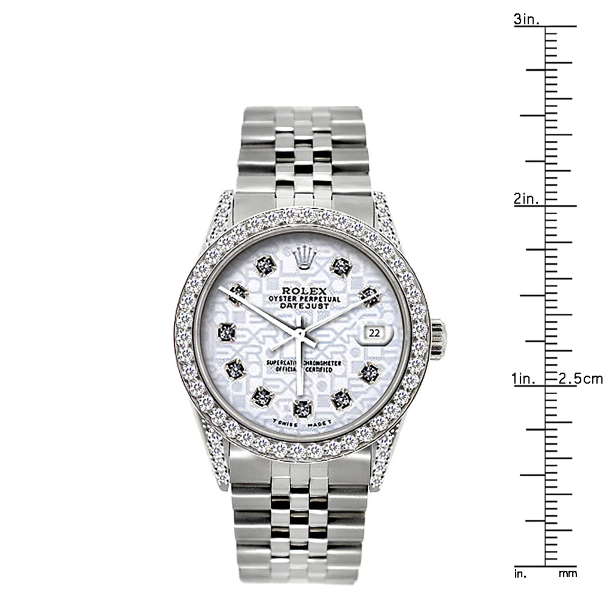 Rolex Datejust Men's Diamond Bezel Watch Stainless Steel 5ct 36mm Case 7 Rolex Datejust Men's Diamond Bezel Watch Stainless Steel 5ct 36mm Case - Image 5